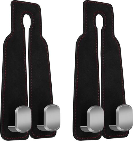 CANIPHA 4Pcs Car Seat Hooks for Headrest, Double Hook Purse Hook for Car Applies to Purse Hanger for Car Headrest Hook Car Purse Hook, Storage Headrest Hooks for Car Purse Holder for Car Tool(Black) in Saudi Arabia