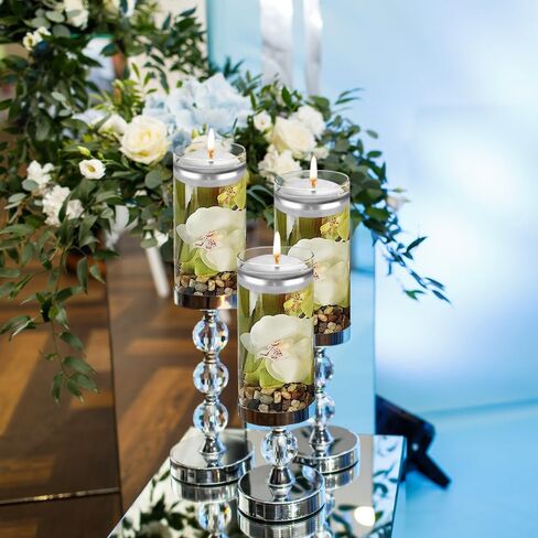شموع عائمة 3 بوصة شمع غير معطر بدون قطرات يحترق لمدة 13-15 ساعة، 12/24/36 حزمة من شموع حفلات الزفاف، للقطع المركزية المناسبة للمزهريات الأسطوانية، وحمام السباحة، وتزيين المطاعم (36 حزمة بيضاء) in Saudi Arabia