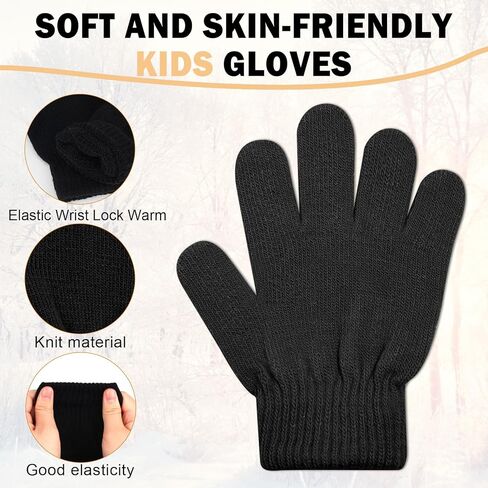 ONESING 16 Pairs Kid Gloves Knitted Children Gloves Bulk for Boys Girls - Stylish and Snug Winter Accessories in Kuwait