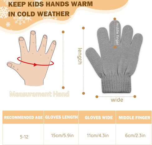 ONESING 16 Pairs Kid Gloves Knitted Children Gloves Bulk for Boys Girls - Stylish and Snug Winter Accessories in Kuwait