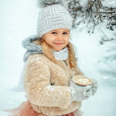 ONESING 16 Pairs Kid Gloves Knitted Children Gloves Bulk for Boys Girls - Stylish and Snug Winter Accessories in Kuwait