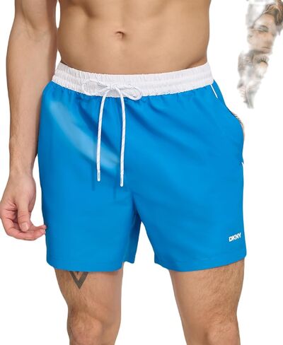 DKNY Men's Lightweight Quick Dry Volley UPF 40+ Protection Swim Trunk in Saudi Arabia