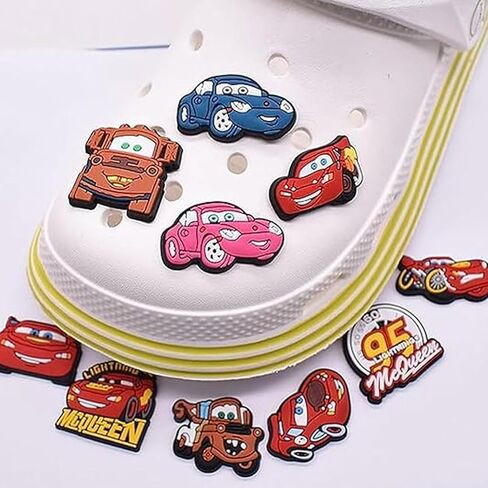 Car Cartoon Shoe Charms Set Anime Car Cute Shoe Charm for Boy Girls Shoe Decorations Accessories for Bracelets Party Favors 10pcs in Saudi Arabia