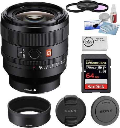 Sony FE 50mm f/1.4 GM Lens Bundle with 67mm Digital HD Filter, Cleaning Kit & More | Sony 50mm 1.4 in Kuwait