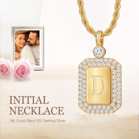 14K Gold Diamond Initial Necklace, Friend Gifts for Women, Perfect Birthday Gifts for Women, Ideal Christmas Gifts for Wife, Girlfriend, Friend, Mom, Sister, Daughter, Granddaughter in Saudi Arabia