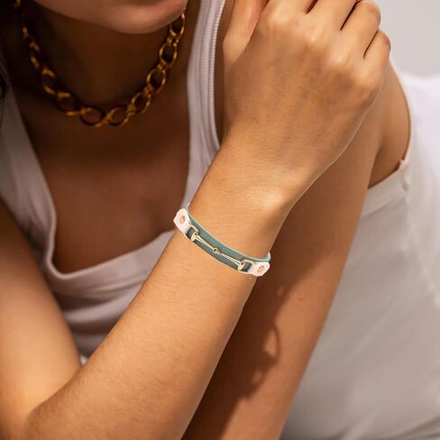 سوار جلدي للنساء بسيط من الجلد الصناعي أساور ملفوفة باللون الأزرق والبني والأخضر سوار معصم هدايا جالانتينز in Kuwait