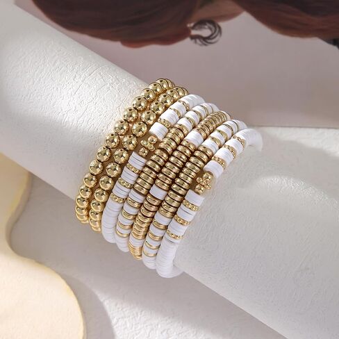 Friendship Bracelets Gold Beaded Bracelets for Women Guts Tour Outfit Soft Pottery Bracelet Summer Bracelets Olivia Bracelets Jewelry Gift Olivia Merch in Saudi Arabia