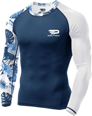 Men's UPF 50+ Long Sleeve Rashguard Shirt Sun Protection Beach Swim Shirt Quick Dry Surfing Shirt in Saudi Arabia