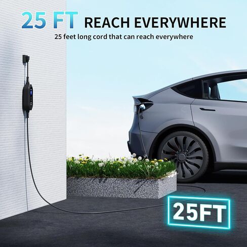 Level 1-2 EV Charger (16 Amp 110-240V 21ft Cable), Portable Electric Vehicle Charger with NEMA 6-20 Plug NEMA 5-15 Adapter,Plug-in Home EV Charging Station for SAE J1772 Evs in Saudi Arabia