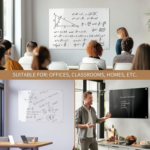Acrylic Black Magnetic Dry Erase Board for Wall, White Board12"x16",Frameless Magnetic Dry Erase Board for Office,Classroom and Home/for Kids,Students,Adults in Saudi Arabia