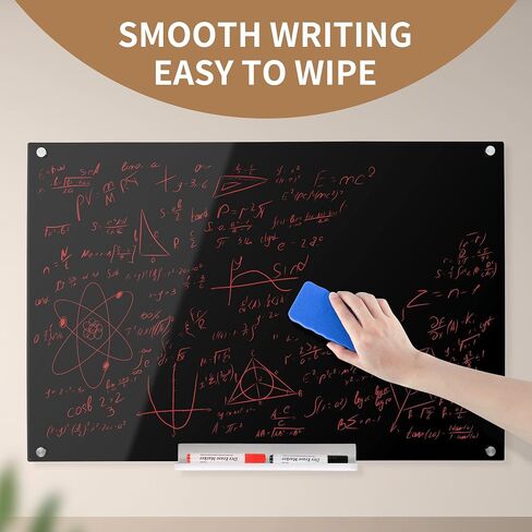 Acrylic Black Magnetic Dry Erase Board for Wall, White Board12"x16",Frameless Magnetic Dry Erase Board for Office,Classroom and Home/for Kids,Students,Adults in Saudi Arabia