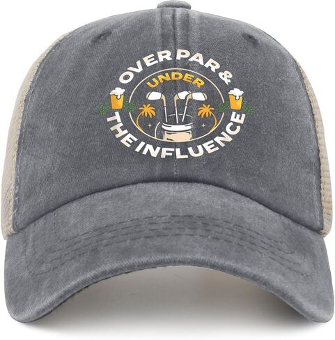 Over par and Under Influence hat Womens Funny Golf hat Men AllBlack Cycling Cap Cute Unique Gifts for Dance Teacher in Saudi Arabia