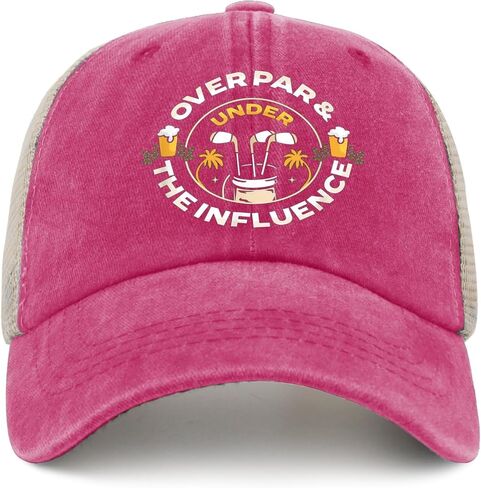Over par and Under Influence hat Womens Funny Golf hat Men AllBlack Cycling Cap Cute Unique Gifts for Dance Teacher in Saudi Arabia