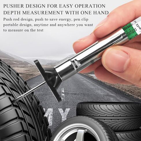 Car Tire Tread Depth Gauge, Tire Depth Gauge with Six-Sided Smart Color Coded, Tire Tread Depth Measurement Tool for Most Auto Truck SUV, Universal Car Accessories (1 PCS) in Kuwait