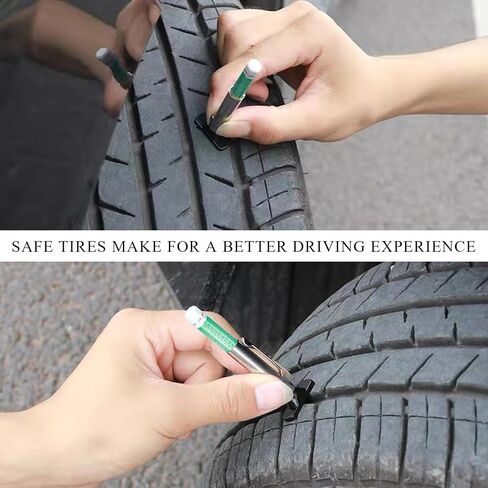 Car Tire Tread Depth Gauge, Tire Depth Gauge with Six-Sided Smart Color Coded, Tire Tread Depth Measurement Tool for Most Auto Truck SUV, Universal Car Accessories (1 PCS) in Kuwait