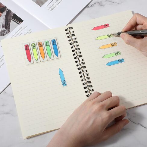 Prasacco 10 Packs/1000 Pieces Sign Here Tabs, Colored Sign Here Stickers Sign Here Flags Sign Here Post Flags Easy to Post Sign Here Sign Date Tabs for Notary Books Paper in Saudi Arabia