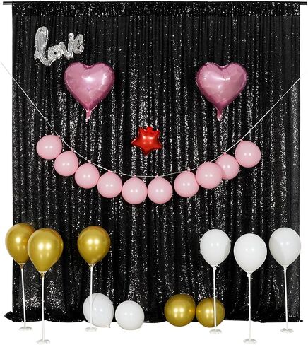 Poise3EHome 6FT x 8FT Silver Sequin Backdrop,Shimmer Backdrop Curtain for Photography Birthday Wedding Ceremony Engagement Baby Shower Bachelorette Christmas Party Decorations in Kuwait