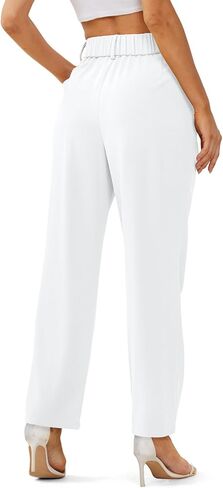 onlypuff Womens Casual Business Pants Wide Leg Palazzo Trousers High Waisted Straight Long Capris with Pockets in Saudi Arabia