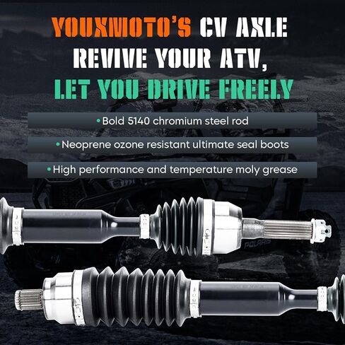 Youxmoto Heavy Duty CV Axles Front Left/Right, For Polaris Sportsman 450 HO2016-2022; for Sportsman 570 (EPS Touring) 2015-2022; Fits 1332931; 5140 Bold Chrome Steel Drive Half Shaft ﻿ in Saudi Arabia