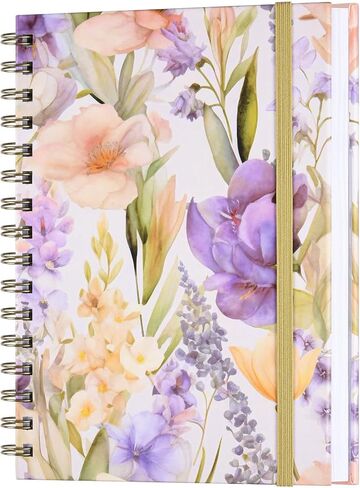Spiral Notebook, 4 Pack A5 Lined Journal for Women, Hardcover Spiral Journal with 2 Pockets, College Ruled Notebooks, Cute Notebook for Office, School Supplies, Gifts (160 Pages, 6.3" x 8.46") in Saudi Arabia