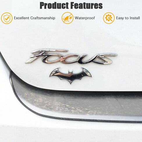 Pincuttee 2PC 3D Metal Sticker for Car,Bat Sticker for Car, Car Emblem Stickers,Car Exterior Decal and Sticker,Bumper Sticker for Car/SUV/Truck(Silver,2PC) in Saudi Arabia