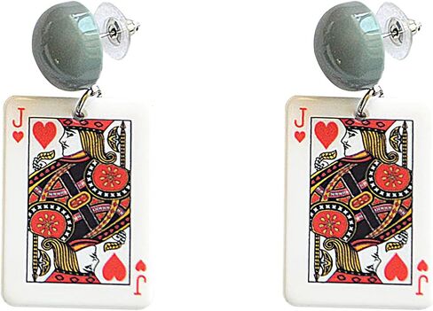 Playing Cards Pattern Drop Earring Fashion Party Gift Charms Spades Plum Poker Acrylic Earring Jewelry in Saudi Arabia