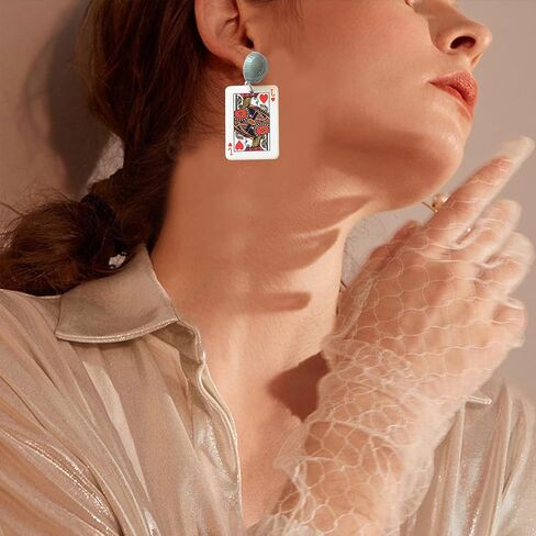 Playing Cards Pattern Drop Earring Fashion Party Gift Charms Spades Plum Poker Acrylic Earring Jewelry in Saudi Arabia