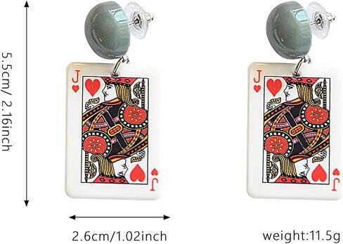 Playing Cards Pattern Drop Earring Fashion Party Gift Charms Spades Plum Poker Acrylic Earring Jewelry in Saudi Arabia