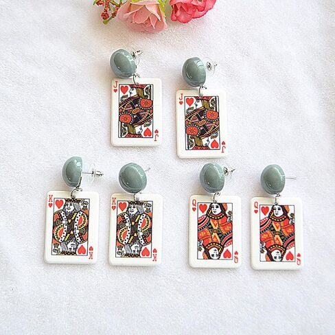 Playing Cards Pattern Drop Earring Fashion Party Gift Charms Spades Plum Poker Acrylic Earring Jewelry in Saudi Arabia