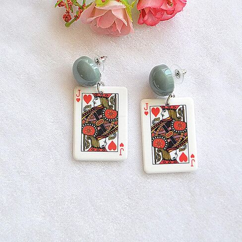Playing Cards Pattern Drop Earring Fashion Party Gift Charms Spades Plum Poker Acrylic Earring Jewelry in Saudi Arabia