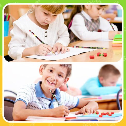 24 Pcs Welcome Back to School Pencils with 24 Miniature 0.9 in Apple Erasers, Apple Shape Mini Erasers, Kindergarten Pencils First Day of School Gift Set for Students, Teachers Classroom Supplies in Saudi Arabia