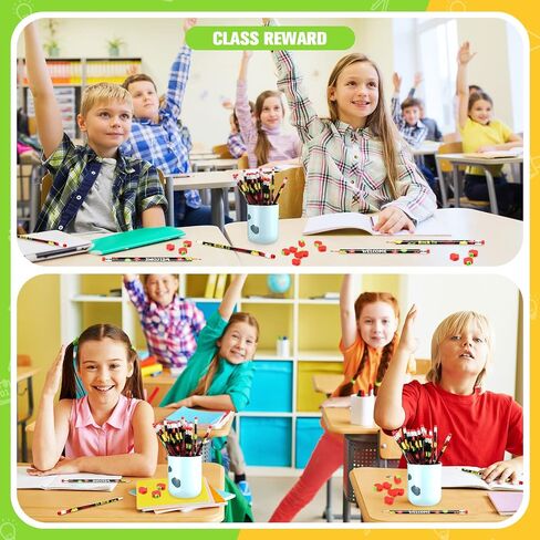 24 Pcs Welcome Back to School Pencils with 24 Miniature 0.9 in Apple Erasers, Apple Shape Mini Erasers, Kindergarten Pencils First Day of School Gift Set for Students, Teachers Classroom Supplies in Saudi Arabia