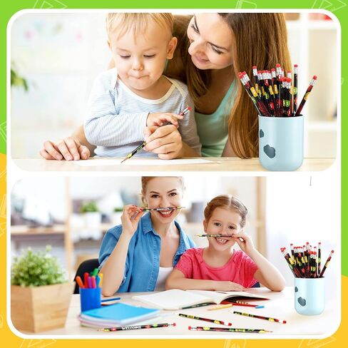 24 Pcs Welcome Back to School Pencils with 24 Miniature 0.9 in Apple Erasers, Apple Shape Mini Erasers, Kindergarten Pencils First Day of School Gift Set for Students, Teachers Classroom Supplies in Saudi Arabia