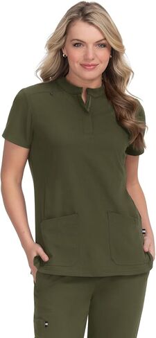 KOI Next Gen Driven Women's 4-Pocket Mandarin Collar Scrub Top in Saudi Arabia