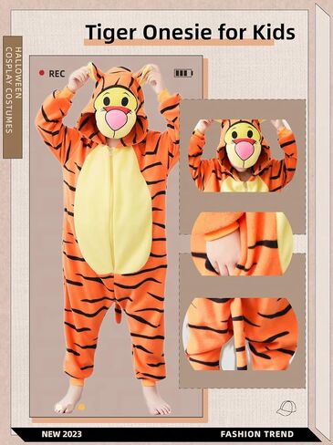 Kids Onesie Pajamas Animal Pjs Halloween Cosplay Costume One-piece Sleepwear in Saudi Arabia
