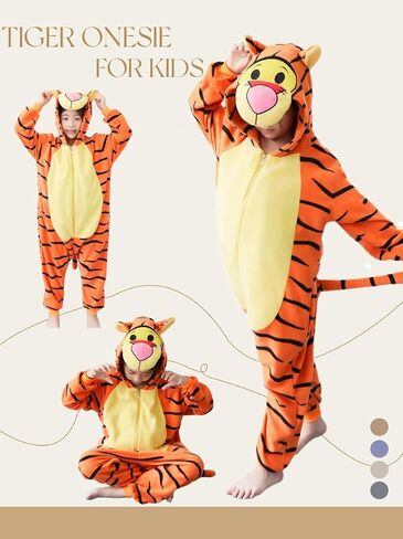 Kids Onesie Pajamas Animal Pjs Halloween Cosplay Costume One-piece Sleepwear in Saudi Arabia
