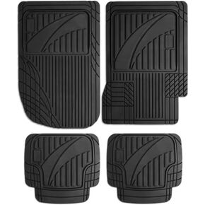 Husky Liners Uni-Fit | Universal Automotive Floor Mats | All Weather Protection for Cars, Trucks, Vans, SUV's | Easy Trim-to-Fit, Black, 4 pcs. - 51509
