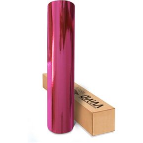 VViViD® Gloss Chrome Pink Vinyl Wrap Adhesive Film Sheet Roll Air Release DIY Decal Sheet (1ft x 5ft)