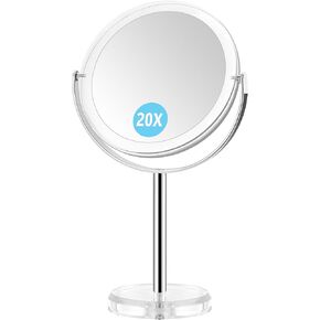 Magnifying Mirror,20x Makeup Mirror with Magnification,Double Sided 1X/20X Magnifying Mirror with Stand,Shaving Mirror and Personal Mirrors,6.6 Inches