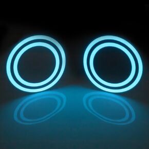 13cm EL Panel Disc, EL Tape Identity Disc, 5.1 Inch Electroluminescent Tape Panel light Decorations Light with Continuous ON/Slow Flash/Fast Flash lighting modes, Blue 2Pcs