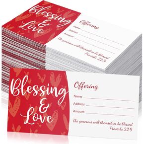 200 Pcs Church Offering Envelopes Tithe Envelopes for Church Blessings and Love Church Offering Envelopes Cash Envelopes for Tithes Checks and Cash Envelopes for Tithes and Offerings