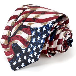Men's Patriotic Neckties American Flag Ties 3.27" (8.3CM) USA Flag Ties For Men in Gift Box