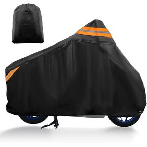 uxcell Motorcycle Cover Motorbike Full Cover Outdoor Waterproof Scooter Cover Protector for Honda PCX 125 150 160 Hybrid Fits 76" Black 300D