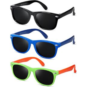 Kids Polarized Sunglasses for Girls Boys UV Protection Sun Glasses Flexible Rubber TPEE Shades for Children Age 3-9