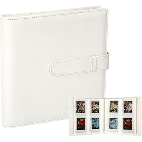 256 Pockets Photo Album for Fujifilm Instax Mini Camera, Photo Album for Polaroid, Leather Cover, Photo Album for Instax Mini 12 11 9 40 90 8 7 Evo LiPlay Instant Camera, (White)