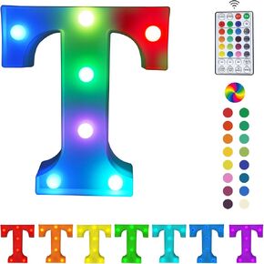 Colorful Letter LED Lights, 16 Colors Changing LED Marquee Letter Lights, Dimmable Night Lights for Wedding, Birthday, Holiday, Party, Bar, Christmas Decoration,Dorm Room Decor Multicolor H
