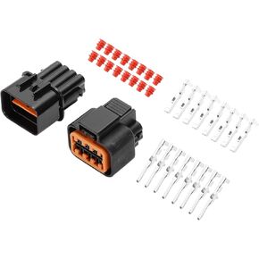 8 Pin Front Headlight Connector Plug Kit Compatible for Hyundai for Kia, Waterproof 2.2 mm Series Plastic Black Male Female Wire Terminal Connector