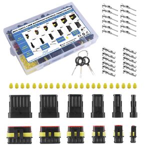763PCS Waterproof Wire Connectors 1/2/3/4/5/6 Pin Wire Connectors Kit Male & Female Electrical Connectors with Key Pin Extractor