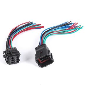 16 Pin Way Waterproof Electrical Connector Plug Male and Female Replacement Pigtail Connector Cable Wiring Harness 6inch for Car Vehicle Motorcycle, Trucks, Boats, Trailers, Electric Vehicle