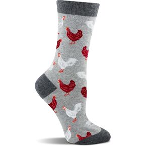 Chicken Socks for Women with Fuzzy Feather Chickens - Chicken Lovers Gift - 2-Pack or 1-Pack